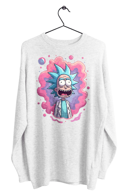 Світшот чоловічий з принтом "Рік та Морті". Rick and morty, мультфільм, наукова фантастика, пригоди, рік, рік і морті, трагікомедія, чорний гумор. 2070702