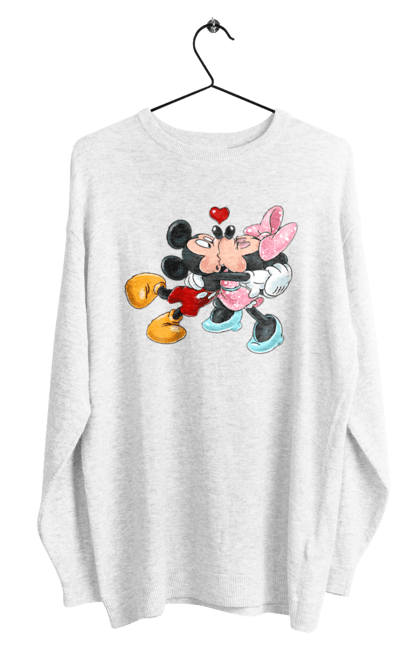 Світшот чоловічий з принтом "Міккі Маус та Мінні Маус". Mickey mouse, minnie mouse, дісней, міккі, міккі маус, мінні маус, мультфільм. 2070702