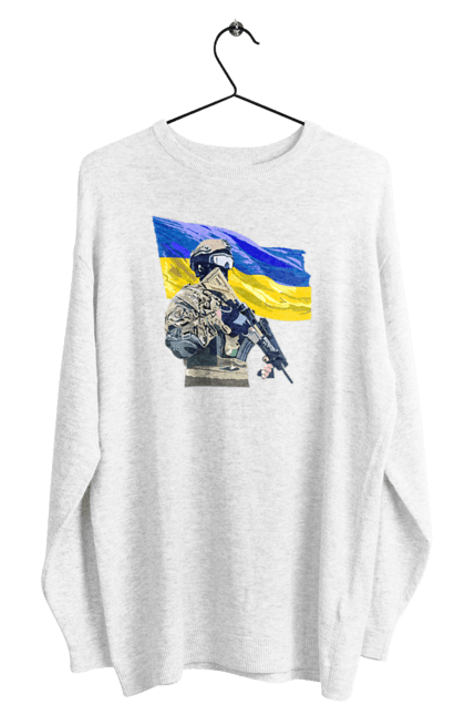 Світшот чоловічий з принтом "ЗСУ | Прапор". Війна, герб, збройні сили україни, зсу, патріотична, прапор україни, русский военный корабль, україна, українська символіка, флаг. 2070702