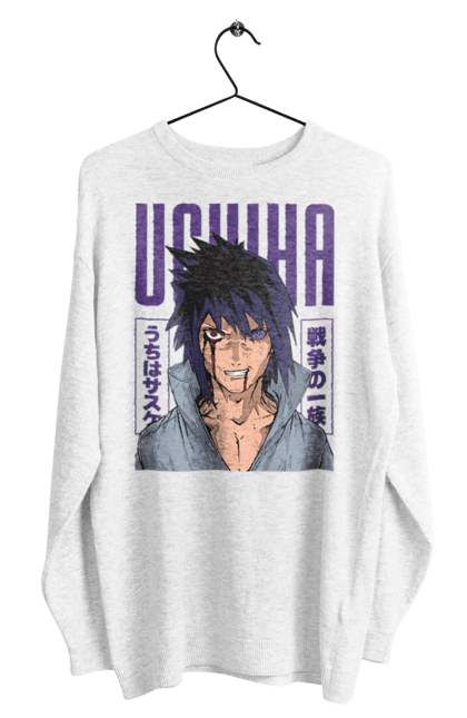 Men's sweatshirt with prints Naruto Sasuke Uchiha. Anime, manga, naruto, sasuke, sasuke uchiha, team 7, team number 7, uchiha. 2070702