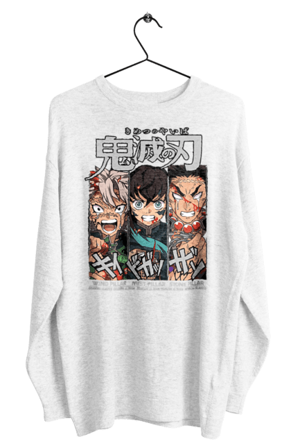 Men's sweatshirt with prints Demon Slayer Sanemi Muichiro Gyomei. Anime, demon slayer, gyomei, himejima, kimetsu no yaiba, manga, muichiro, sanemi. 2070702