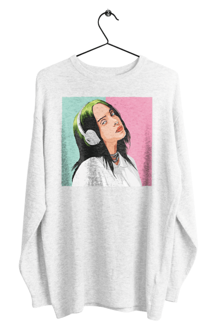 Світшот чоловічий з принтом "Billie Eilish". Активістка, біллі айліш, мизукант, права, співачка, тварини. 2070702