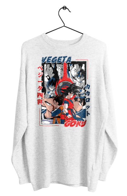 Men's sweatshirt with prints Dragon Ball. Anime, dragon ball, goku, manga, tv series, vegeta. 2070702