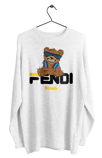 Світшот чоловічий з принтом "Fendi". Fendi, бренд, будинок моди, ведмедик, італія, люкс, мода, одяг, сумка, фенді. 2070702