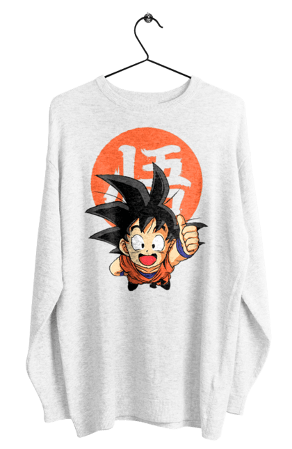 Men's sweatshirt with prints Dragon Ball Son Goku. Anime, dragon ball, goku, manga, son goku, tv series. 2070702