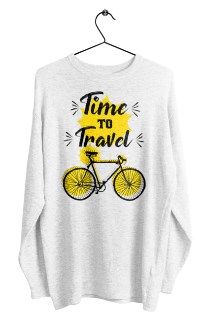 Men`s sweatshirt with prints Travel Time, Bicycle. Bicycle, time, travel. 2070702