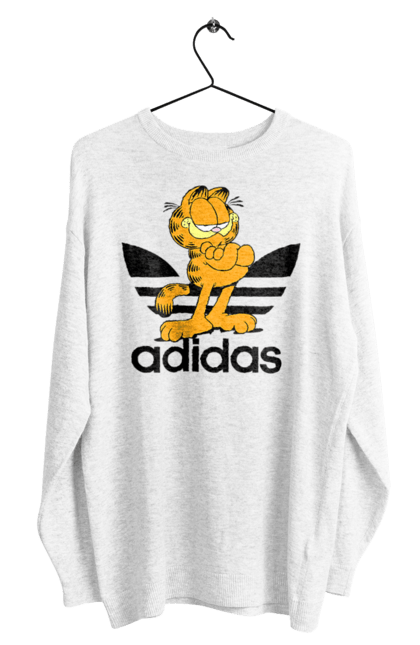 Світшот чоловічий з принтом "Adidas Гарфілд". Adidas, garfield, адідас, гарфілд, голод, кінокомедія, кіт, комедія, фільм. 2070702