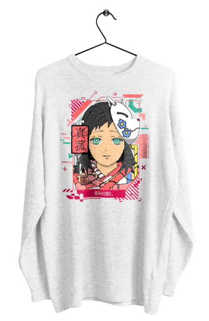 Men's sweatshirt with prints Demon Slayer Makomo. Anime, demon slayer, kimetsu no yaiba, makomo, manga, serial. 2070702