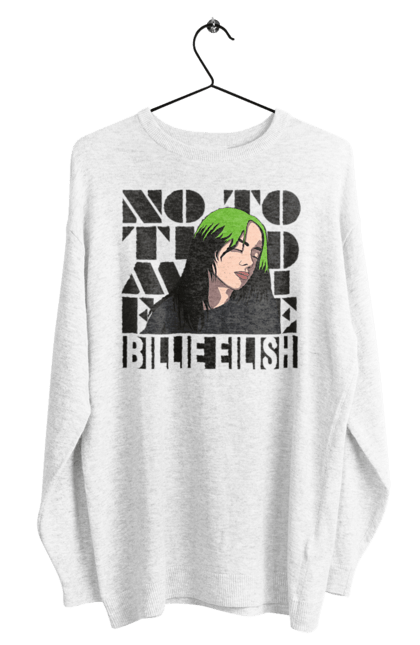 Світшот чоловічий з принтом "Біллі Айліш". Біллі айліш, логотип біллі айліш, принт біллі айліш, співачка біллі айліш. 2070702