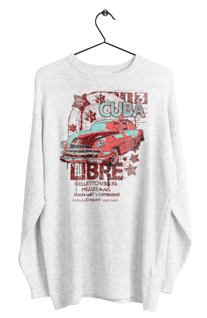 Світшот чоловічий з принтом "Куба, Машина". Куба, машина, ретро. 2070702
