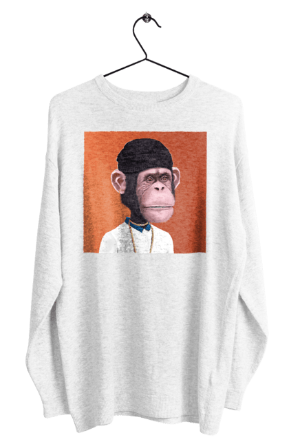 Світшот чоловічий з принтом "Мавпочка 4". Nft, персонаж, принти, ручне малювання, футболки. CustomPrint.market