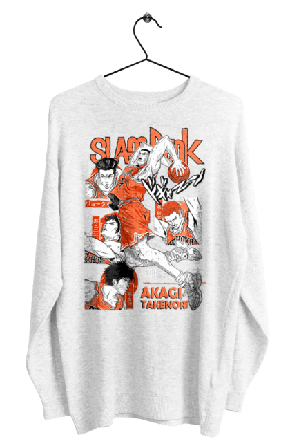 Men's sweatshirt with prints Slam Dunk Takenori Akagi. Anime, basketball, comedy, manga, school, shonen, slam dunk, sports anime, takenori akagi. 2070702