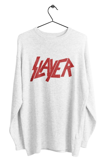 Світшот чоловічий з принтом "Slayer". Slayer, грув метал, група, метал група, музика, ню метал, спід метал, треш метал, череп. 2070702