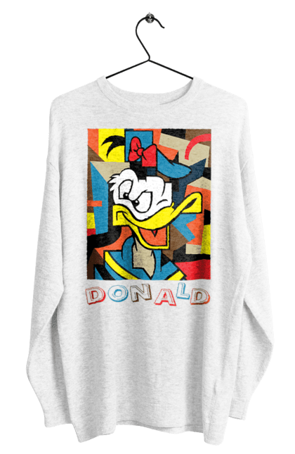 Свитшот мужской с принтом Дональд Дак. Donald duck, абстракция, дональд дак, мультсериал, мультфильм, рисунок. 2070702