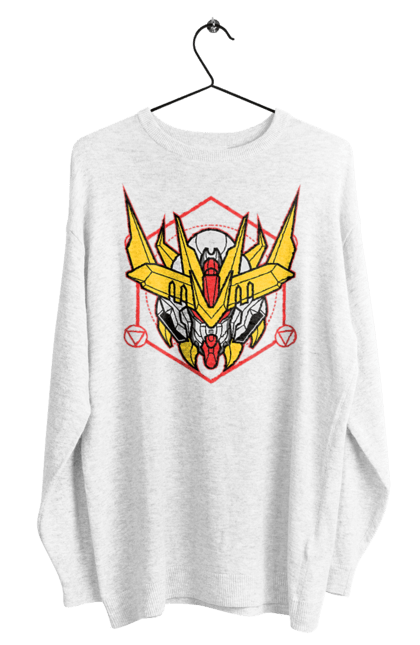 Men's sweatshirt with prints Gundam Barbatos Lupus Rex. Anime, asw g 08, barbatos lupus rex, game, gundam, manga, robot, video game, war. 2070702