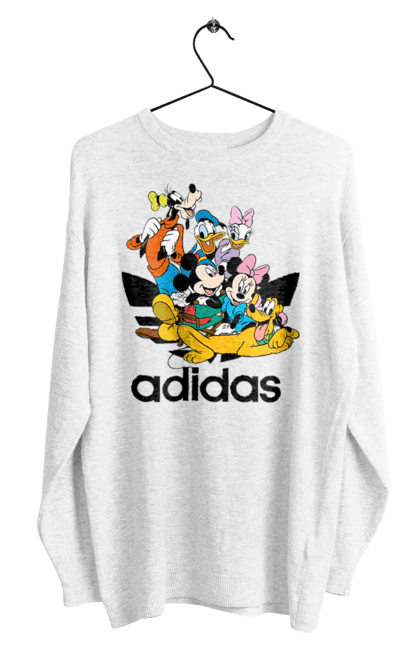 Світшот чоловічий з принтом "Adidas Міккі Маус". Adidas, mickey mouse, адідас, дісней, міккі, міккі маус, мультфільм. 2070702