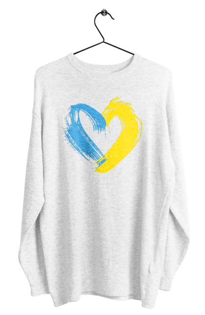 Світшот чоловічий з принтом "Серце жовто блакитне". Серце, серце жовто блакитне, символ україни, україна. Print Shop