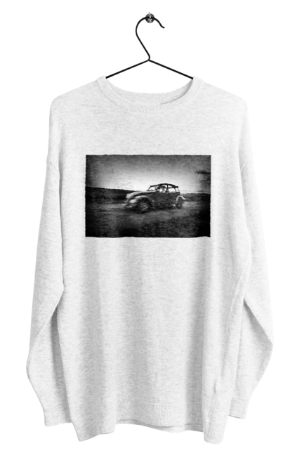 Світшот чоловічий з принтом "Ретро машина чб". Авто, ретро, ретро машина, чорно біла машина. 2070702