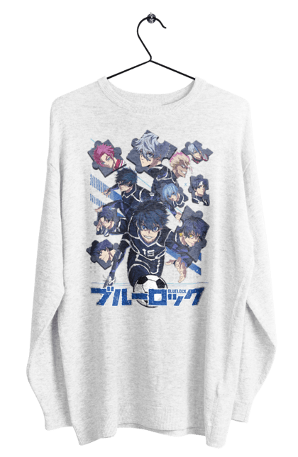 Men's sweatshirt with prints Blue Lock. Anime, blue lock, blue prison, manga, sport, sports anime. 2070702