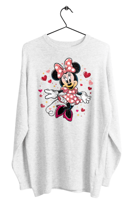 Світшот чоловічий з принтом "Мінні Маус". Mickey mouse, minnie mouse, дісней, для дівчат, міккі, міккі маус, мінні маус, мультфільм. 2070702