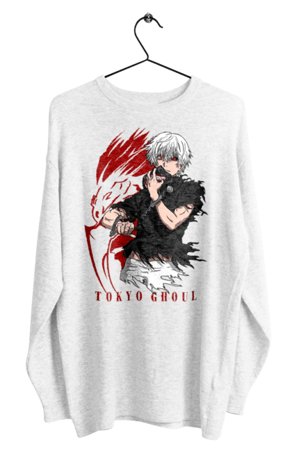 Світшот чоловічий з принтом "Токійський гуль". Kaneki ken, tokyo ghoul, аніме, драма, жахи, канеки кен, канекі кен, манга, токійський гуль, фантастика. 2070702