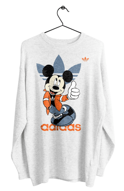 Світшот чоловічий з принтом "Adidas Міккі Маус". Adidas, mickey mouse, адідас, дісней, міккі, міккі маус, мультфільм. 2070702