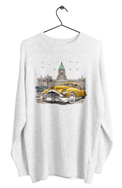 Світшот чоловічий з принтом "Автомобіль та архітектура модерн". Автомобіль, архітектура, модерн. 2070702