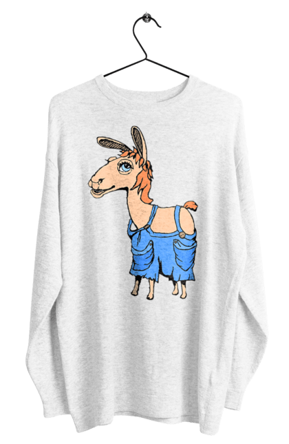 Світшот чоловічий з принтом "Лама В Комбінезоні". Комбінезон, лама. 2070702