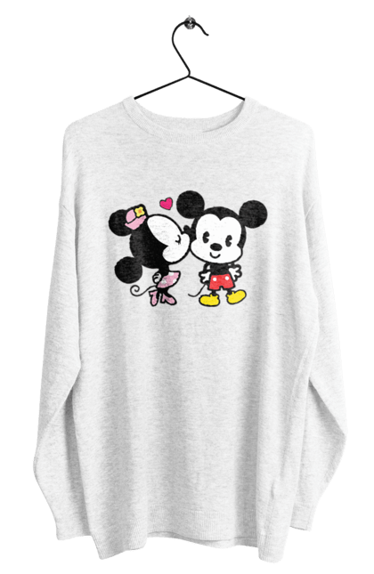 Світшот чоловічий з принтом "Міккі Маус та Мінні Маус". Mickey mouse, minnie mouse, дісней, міккі, міккі маус, мінні маус, мультфільм. 2070702