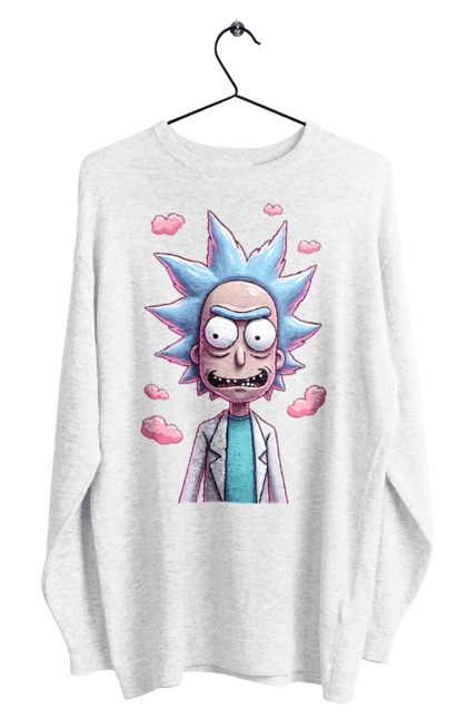 Світшот чоловічий з принтом "Рік та Морті". Rick and morty, мультфільм, наукова фантастика, пригоди, рік, рік і морті, трагікомедія, чорний гумор. 2070702