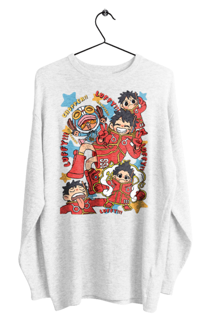 Men's sweatshirt with prints One Piece Luffy. Anime, luffy, manga, monkey de luffy, one piece, pirates. 2070702