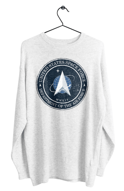 Men's sweatshirt with prints United States Space Force. Emblem, political, politics, space, space force, space travel, united states, ussf. 2070702