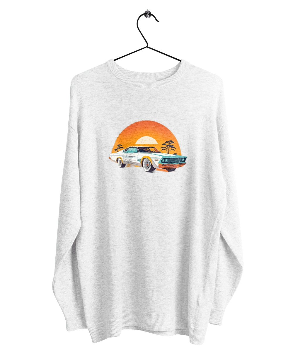 Beautiful car at sunset