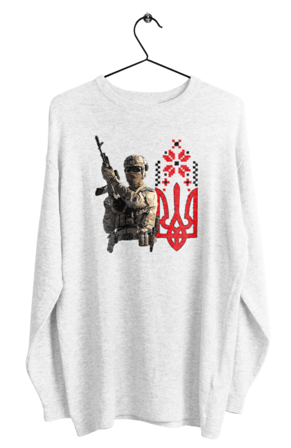 Світшот чоловічий з принтом "Гвардія наступу". F 16, himars, leopard, patriot, гвардія наступу, контрнаступ, літо 2023, літо контрнаступ, перемога. 2070702