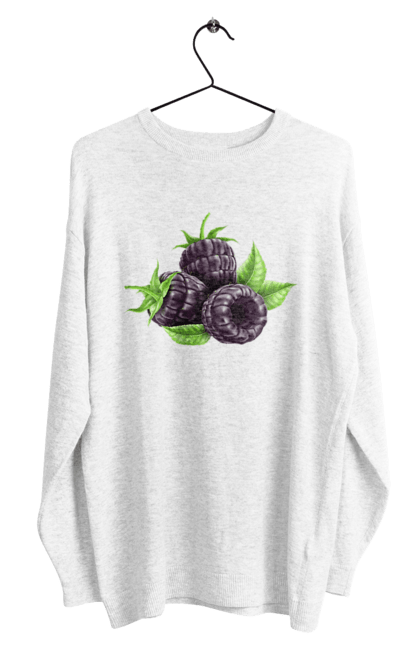 Men`s sweatshirt with prints Blackberry. Berry, blackberry. 2070702