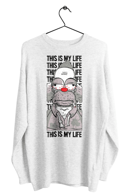 Men's sweatshirt with prints The Simpsons Krusty the Clown. Clown, krusty, krusty the clown, simpsons. 2070702