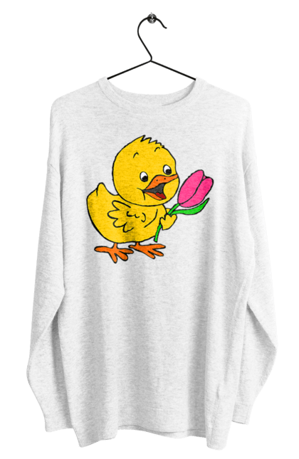 Світшот чоловічий з принтом "Курча З Тюльпаном". Курча, тюльпан. 2070702