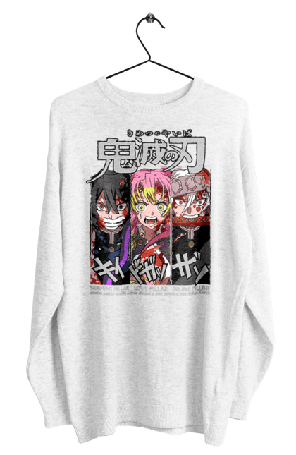 Men's sweatshirt with prints Demon Slayer Obanai Mitsuri Tengen. Anime, demon slayer, iguro, kimetsu no yaiba, manga, mitsuri, obanai, tengen. 2070702