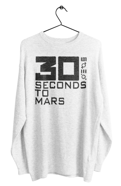 Світшот чоловічий з принтом "Thirty Seconds to Mars". 30 seconds, 30 секунд, thirty seconds, альтернативний рок, група, музика, рок, секунди до марсу, хард рок. 2070702