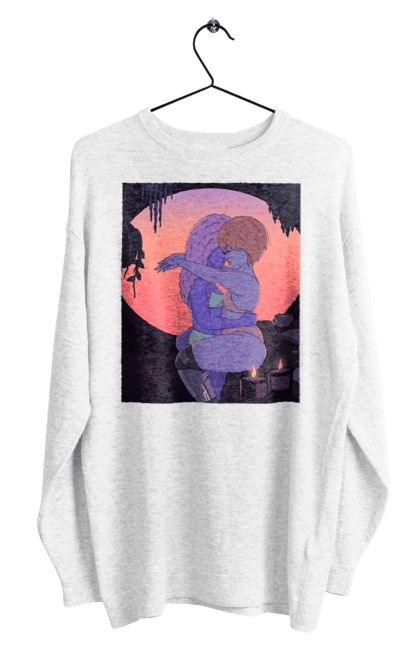 Світшот чоловічий з принтом "Фіолетові Дівчата Обіймаються". Захід, обійми. 2070702