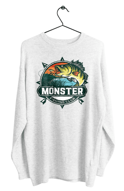 Men`s sweatshirt with prints Fishing club. Fisherman, fishing, hobby, vacation. 2070702
