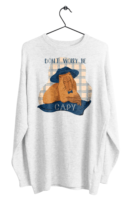 Men's sweatshirt with prints Capybara. Animal, capybara, rodent. 2070702