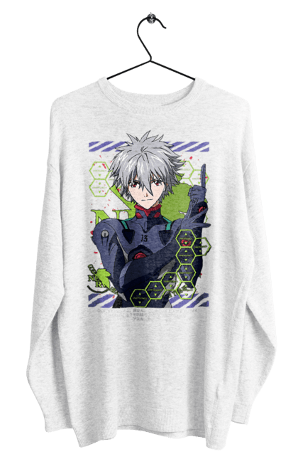 Світшот чоловічий з принтом "Євангеліон Каору". Kaworu, kaworu nagisa, neon genesis evangelion, nerv, аніме, єва, євангеліон, каору, каору наґіса, манга. 2070702