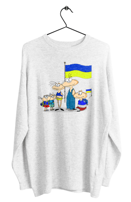 Світшот чоловічий з принтом "Україна давай". Масяня, нас багато, разом, україна. ART принт на футболках