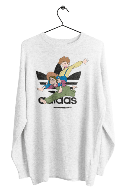 Свитшот мужской с принтом Adidas Том Сойер. Adidas, tom sawyer, адидас, книга, мультфильм, повесть, приключения, том сойер. 2070702