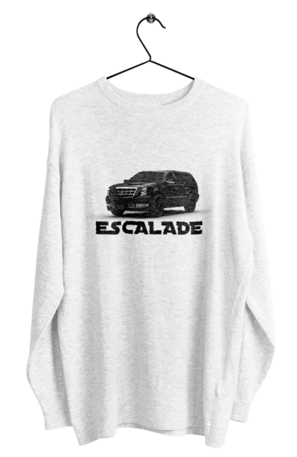 Світшот чоловічий з принтом "Каділак". Автомобіль, бізнес клас, джип, ескалада, каділак, машина, позашляховик. 2070702