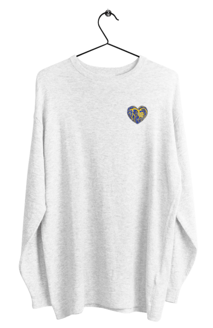 Men`s sweatshirt with prints Hearts of the unbreakable. Dark blue, heart, symbolics, ukraine, unbreakable. 2070702