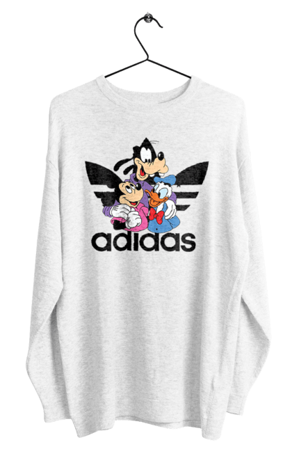 Світшот чоловічий з принтом "Adidas Міккі Маус". Adidas, mickey mouse, адідас, дісней, міккі, міккі маус, мультфільм. 2070702