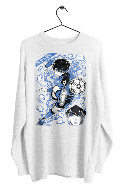 Men's sweatshirt with prints Blue Lock Isagi Yoichi. Anime, blue lock, blue prison, manga, sport, sports anime, yoichi isagi. 2070702