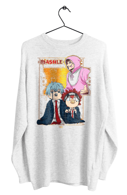 Men's sweatshirt with prints Magic and Muscles. Adventure, anime, comedy, magic and muscles, manga. 2070702